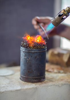 High temperature burner, metal melting, jewelry making photo