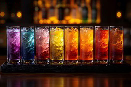 Colorful Cocktail Arrangement Vibrant Drink Selection for Bar Menus and Party Themes photo