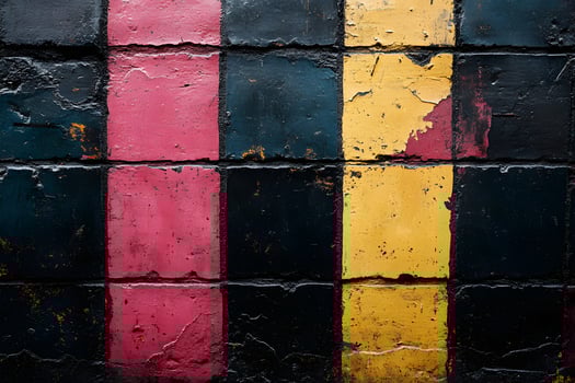 Colorful Abstract Urban Wall with Weathered Blocks for Artistic Background Use photo