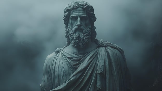 marble statue of Zeus the powerful Greek deity displayed with intricate details reflecting his authority and prominence in mythology ideal for classical art and historical themes photo