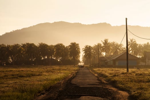 The morning atmosphere in the village, Geopark Cileutuh, Sukabumi, Indonesia photo