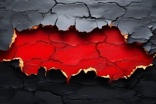Dramatic Red and Black Cracked Surface Texture for Design and Background Use photo