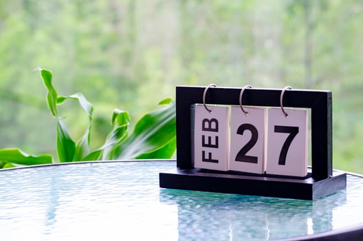 27th February table calendar with customizable space for text or ideas photo