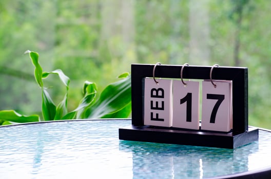 17th February table calendar with customizable space for text or ideas photo