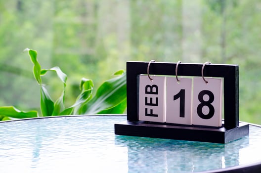 18th February table calendar with customizable space for text or ideas photo