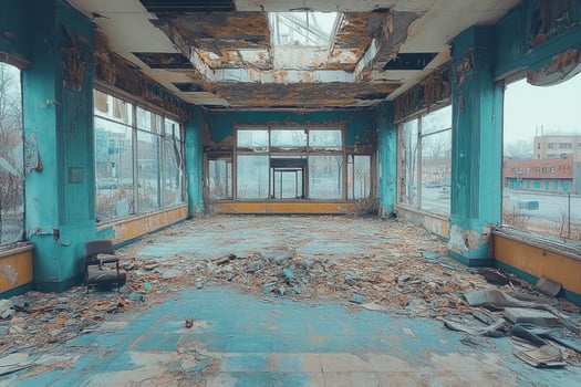 Abandoned Building Interior Decaying Structure photo