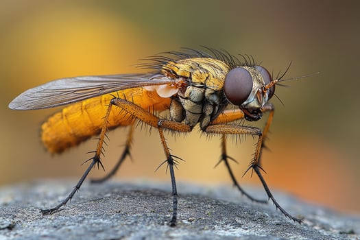 A Detailed Close Up Of An Orange Fly photo