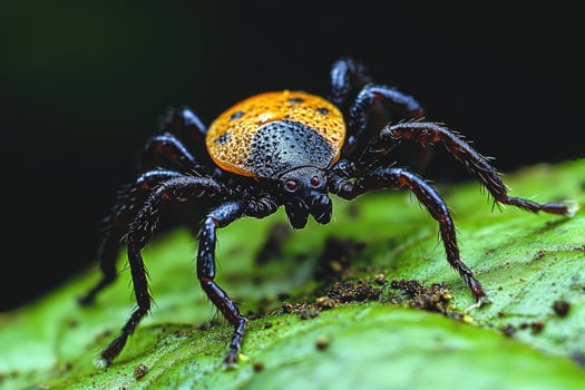 A Striking Black And Orange Spider On A Leaf photo