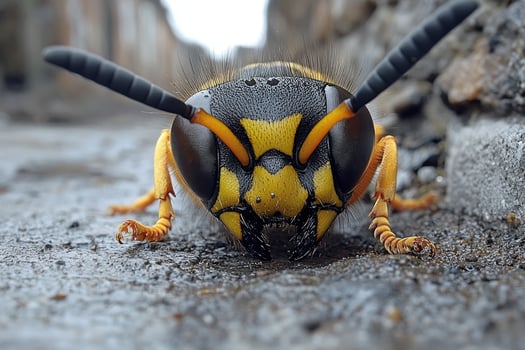 Close Up Of A Yellow And Black Wasp photo