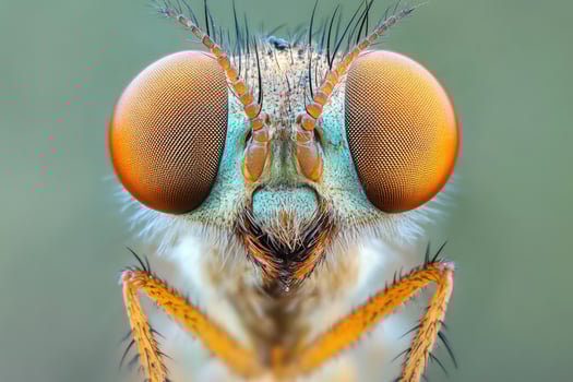 Extreme Closeup Of A Fly Showing Detailed Anatomy photo