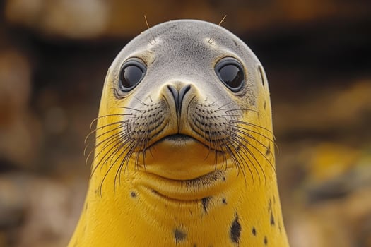 Golden Fur Seal Pup Close Up Portrait photo