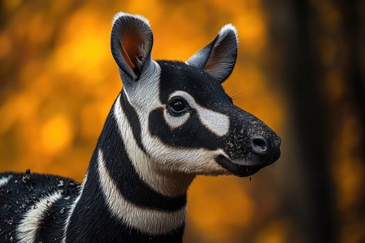 Young Mountain Zebra Portrait Autumn Background photo