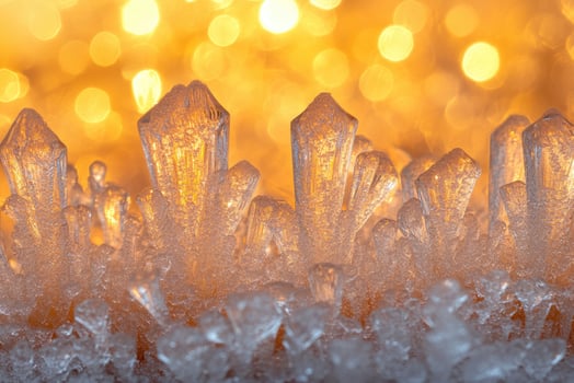 Macro photography of ice crystals creating stunning winter wonderland photo