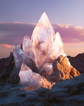 Crystalline Quartz Mountain Peak at Sunrise photo