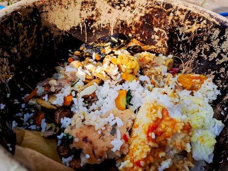 A bowl filled with rice and other food photo