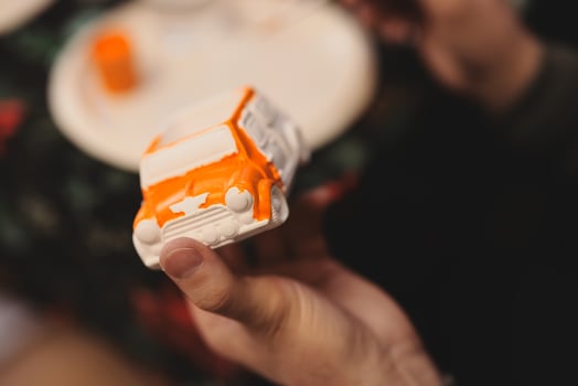 A beautifully handpainted toy car that is expertly crafted with vibrant, eyecatching colors photo