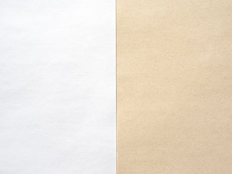 Import substitution, office paper without bleaching in comparison with ordinary white of high quality. Flat lay, copy space. photo
