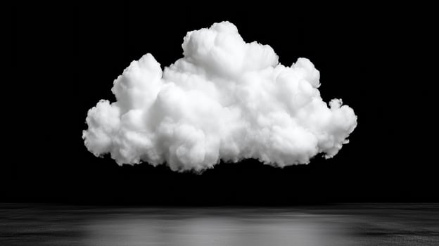 High resolution image of isolated white cloud on dark background photo