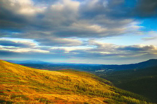Mountain vista autumn sunset scenic landscape photo
