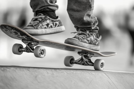 A person on a skateboard doing a trick photo