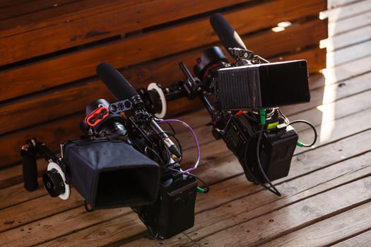 Camera Stabilization System. and Film Production DSLR Equipment. photo
