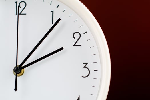 Clock telling time, hand of time stopped, studio shot, concept of time and daily life. photo
