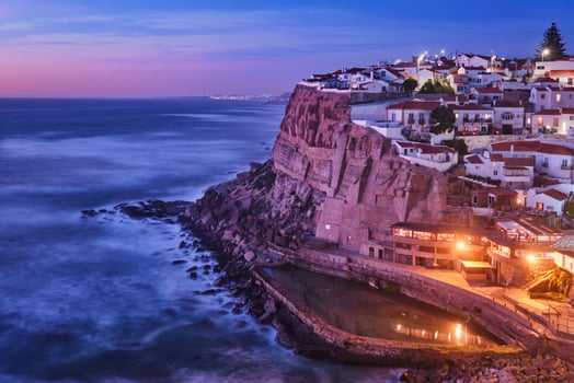 Scenic view of the seaside village of Azenhas do Mar, Portugal photo