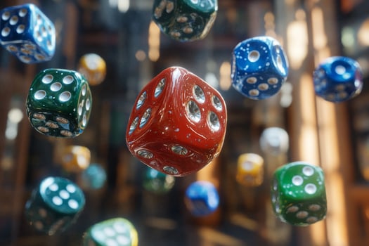 Dice falling from the sky photo