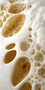 Close up of beer foam with intricate bubble structure photo