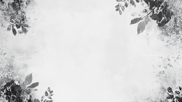 Monochrome floral background with elegant black leaves photo