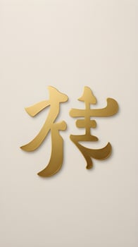 The Chinese symbol for luck, appears in a fine gold font on a minimalistic background, leaving space for text or seasonal greetings. photo