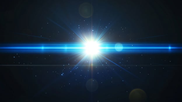 Bright solar flare across a dark cosmic expanse glow. photo