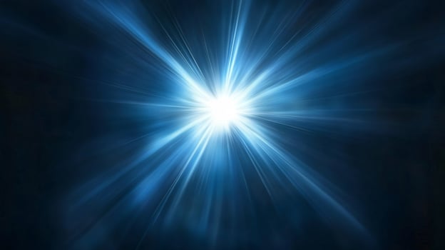 Radiant burst of blue light emanating in all directions photo