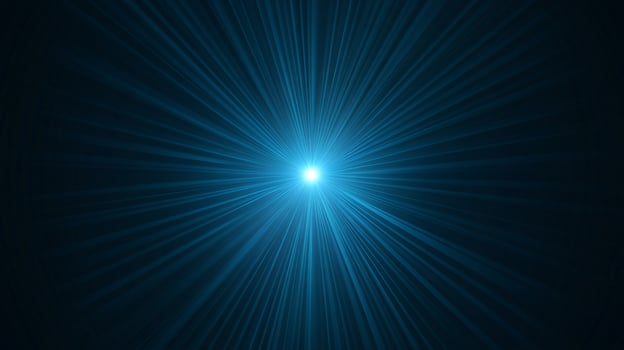 Radiant Abstract Light Burst in Blue Tones and Rays photo