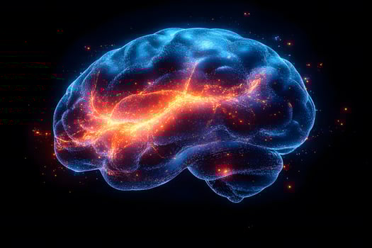Futuristic Neural Network Brain Visualization for Innovative Tech Design photo