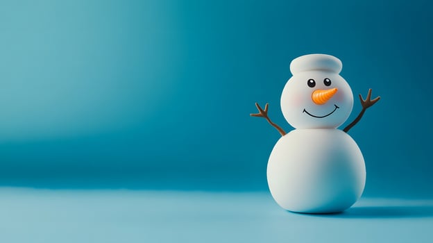 Cheerful snowman winter holiday greeting card background photo