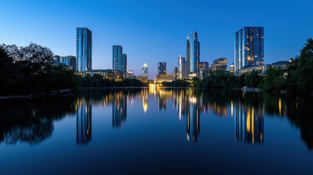 Austin skyline at dusk photo