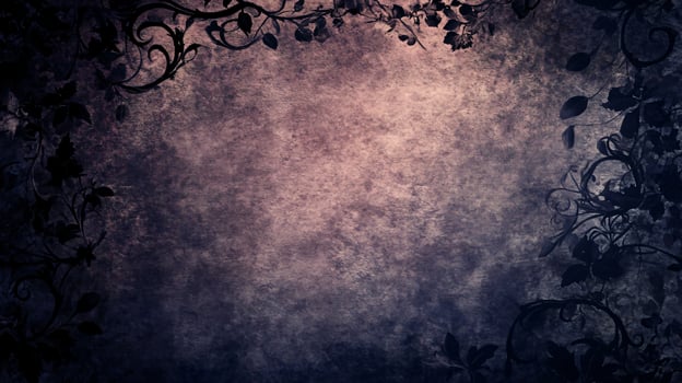 Mystical floral border with gradient background photo