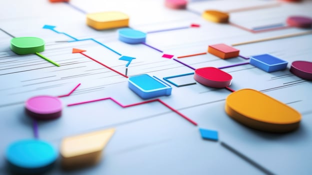 Colorful flowchart representing business process management photo