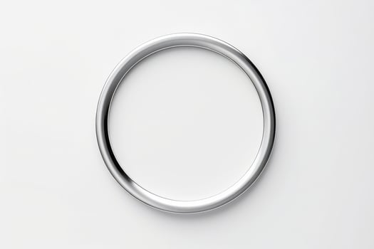 Silver circle frame isolated on white background. Empty space for text or picture photo