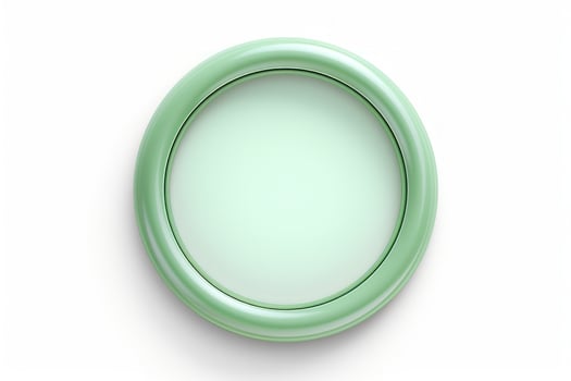 Circle light green and silver frame, border or plate isolated on white background. Empty space for text or picture. photo