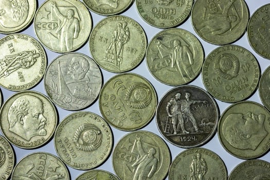 different coins of the USSR ruble photo