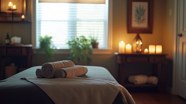 cozy spa room with candles and massage table 8 photo