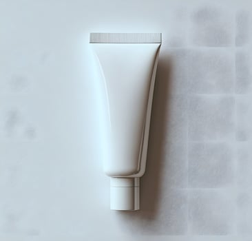 White Cosmetic Tube on a Textured Background photo