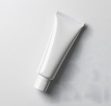 White Tube Packaging Mockup on a Plain Background photo