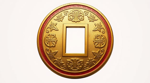 Minimalist Depiction of a Traditional Chinese Coin photo