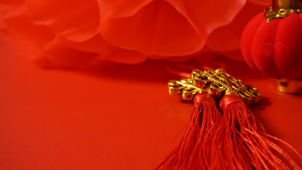 Low Angle of Chinese New Year Decoration photo