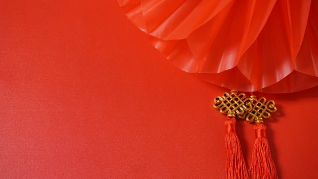 Chinese New Year Knots and Paper Lantern photo