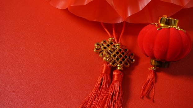Chinese New Year Decoration with Empty Space photo