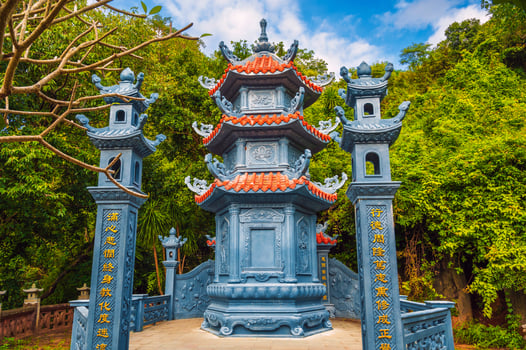 Buddhist pagoda, temple at Marble mountains, Da Nang, Vietnam photo